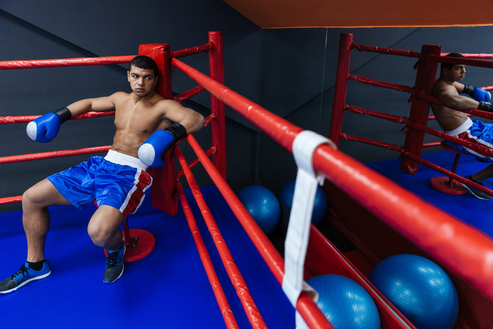 A boxer in the ring wondering if his low testosterone is due to a zinc deficiency