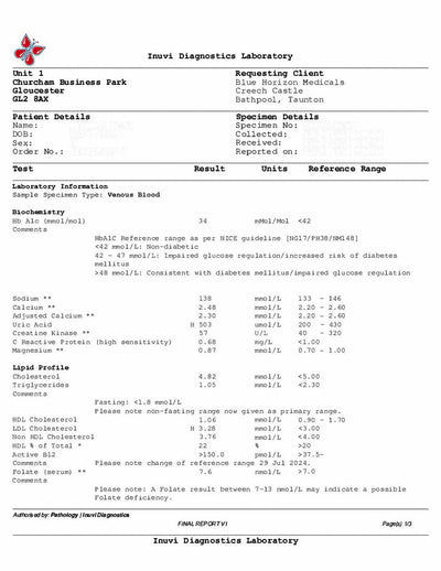 Comprehensive Gold Wellman 1_Example Results Home Test