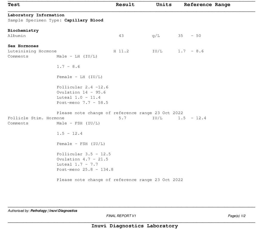 Testosterone Panel Example Testosterone Silver – Blue Horizon Blood Tests