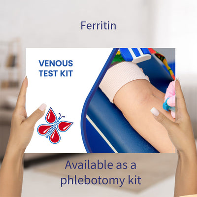Ferritin blood test kit for phlebotomy collection