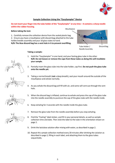 SIBO Home Test Kit Instructions